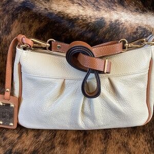 Valentina Italia Beautiful Pebbled Genuine Leather Crossbody Handbag